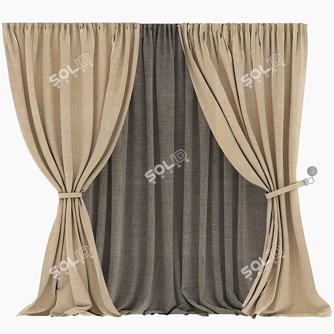 Elegant Drapery for Your Home 3D model image 1