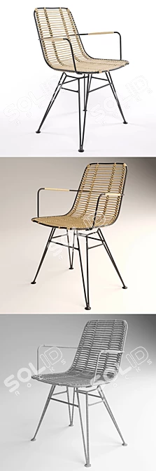 Modern Ashanti Chair & Disset Table 3D model image 3