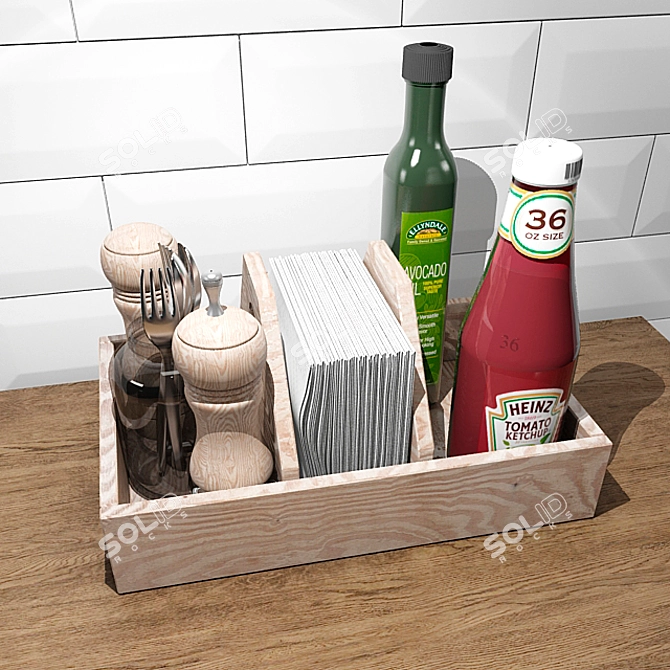 Elegant Cafe Serving Set 3D model image 2