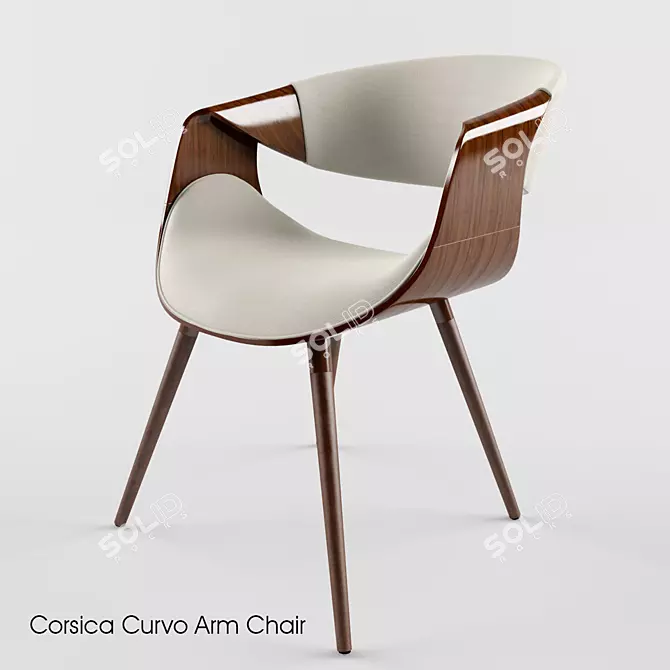 Elegant Corsica Armchair 3D model image 1