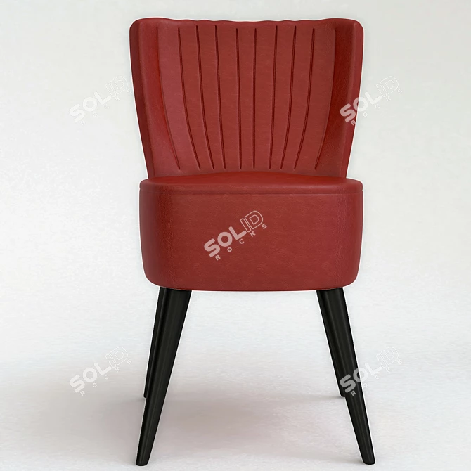 Title: EICHHOLTZ MIKE Oak Wood Leather Chair 3D model image 2