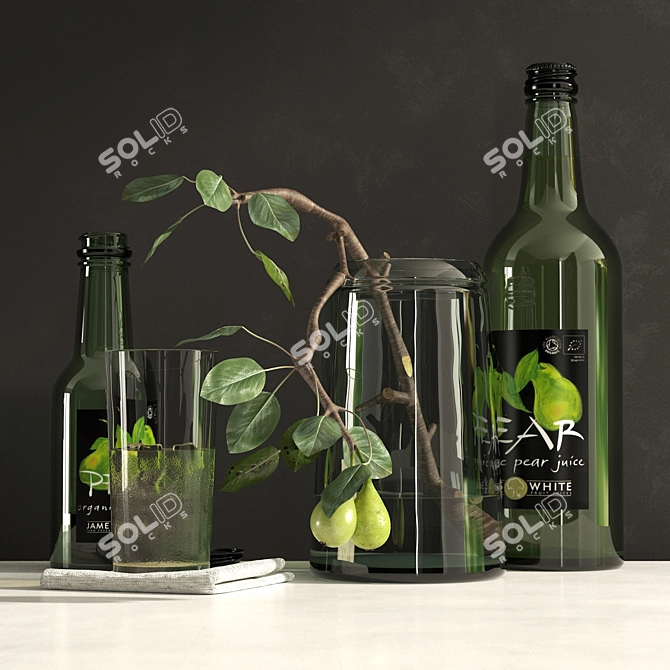 Pear-themed Bottle Lid 3D model image 1