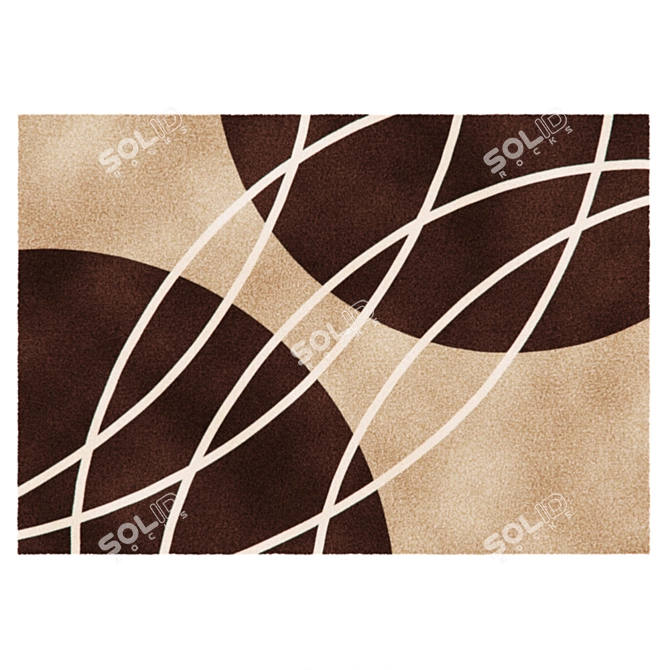 Striped Displace Rug 3D model image 1