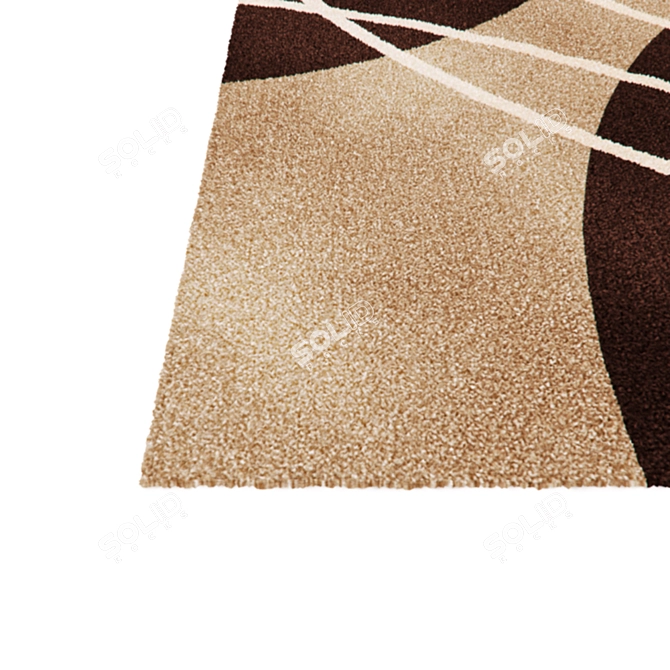 Striped Displace Rug 3D model image 2