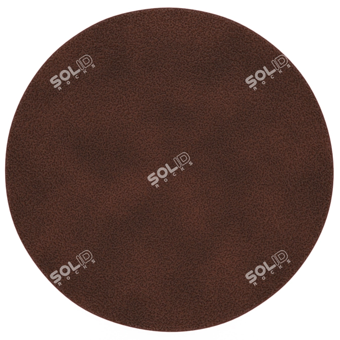 Round Brown Displace Carpet 3D model image 1