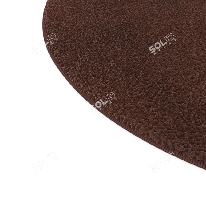 Round Brown Displace Carpet 3D model image 2