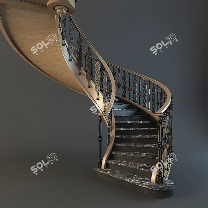 Custom Architectural Staircase 3D model image 1