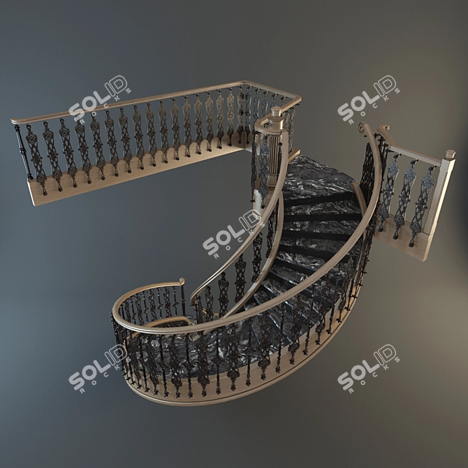 Custom Architectural Staircase 3D model image 2