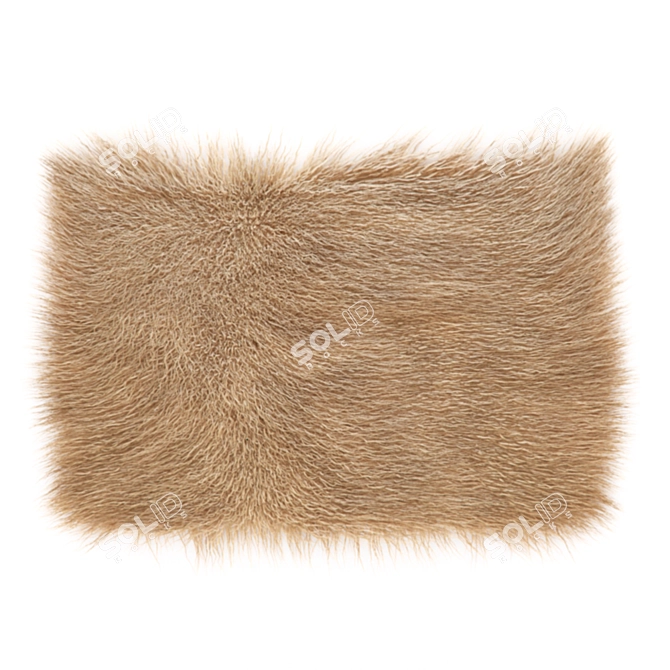 Beige Long Hair Carpet 3D model image 1