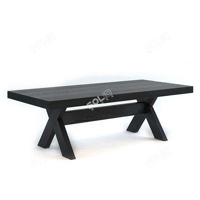 Elegant York Dining Table: Scandinavian Design 3D model image 1