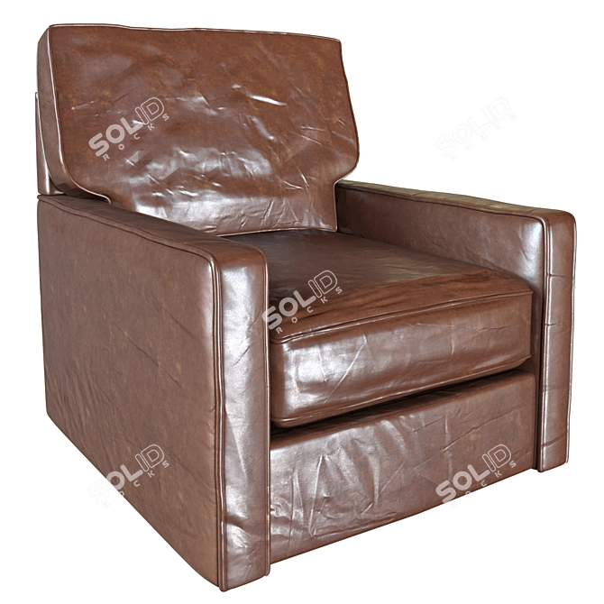 Sleek Leather Swivel Glider 3D model image 1