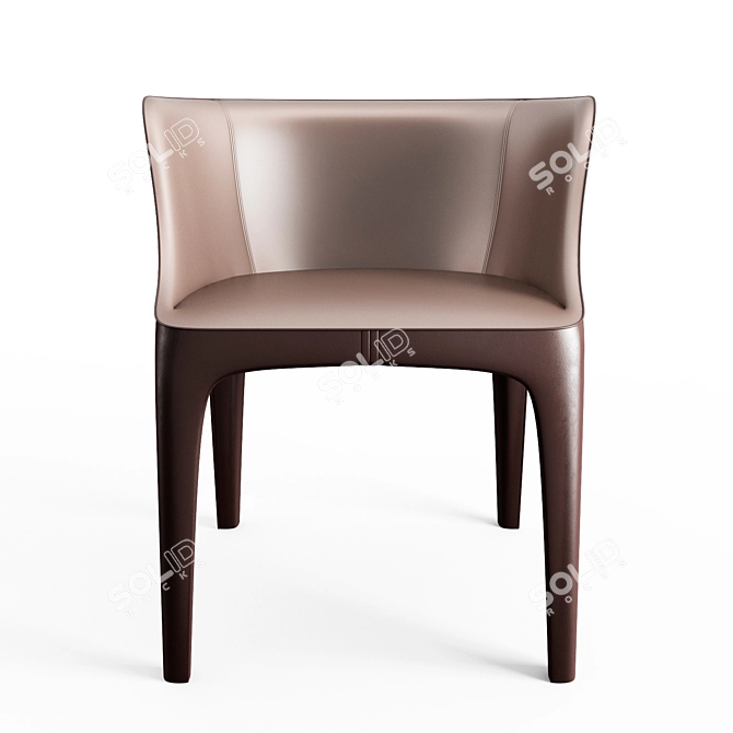 Elegant Satin and Leather Chair 3D model image 3