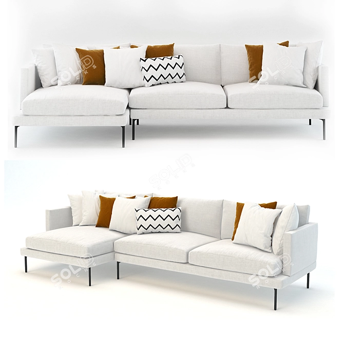 Elegant Elliot Sofa  3D model image 1