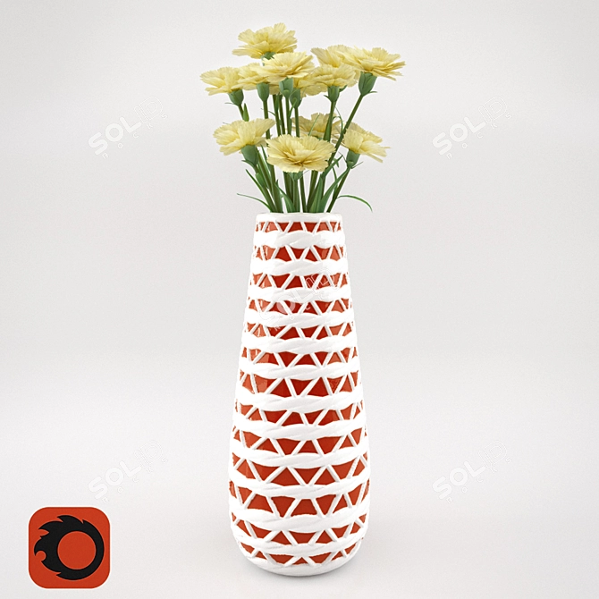  Vibrant Orange Azucar Vase 3D model image 1