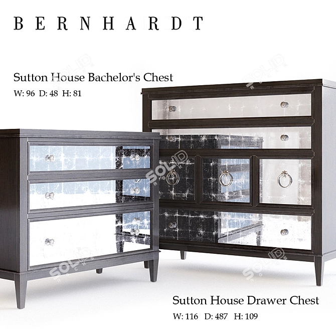 Elegant Sutton House Chest 3D model image 1