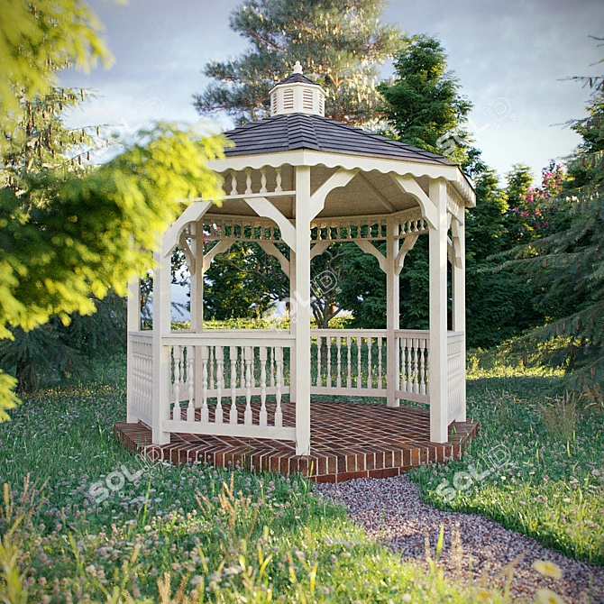 Outdoor Retreat: A Cozy Alcove 3D model image 2