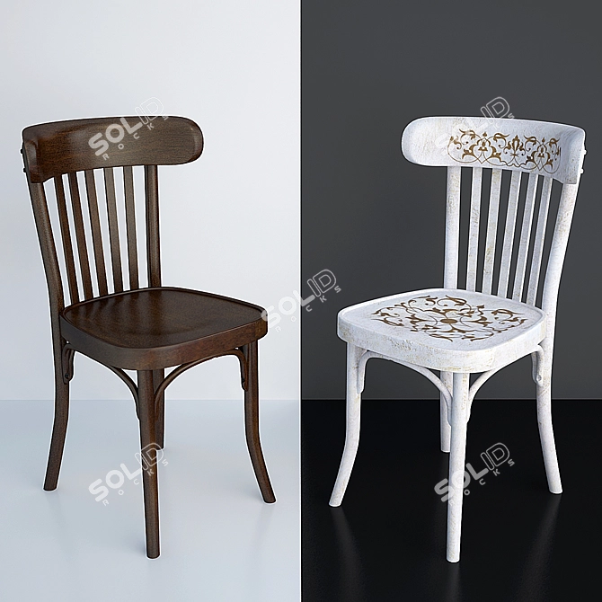 Title: Vintage Viennese Chair: Restored Replica 3D model image 1