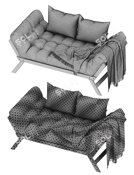 Elegant Allegro Sofa 3D model image 2