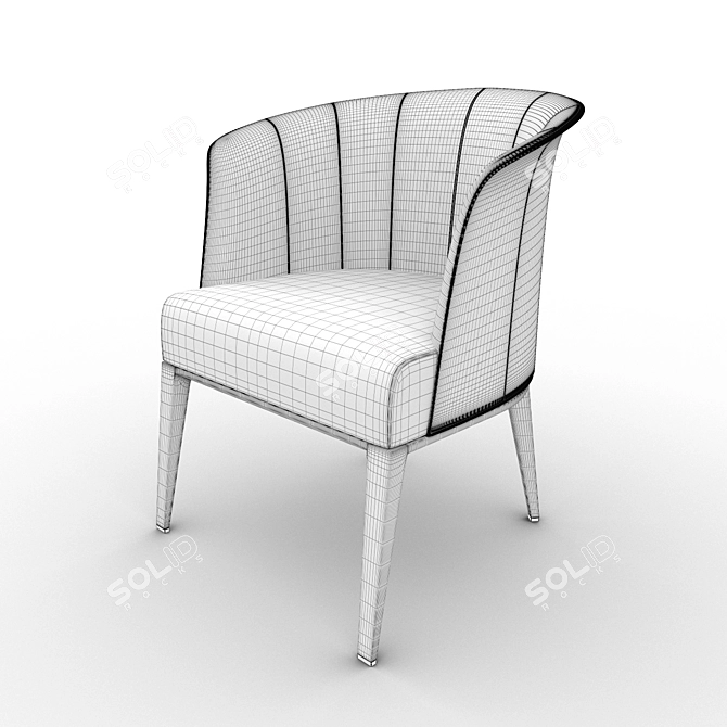 Aura: Walnut Canaletto Armchair 3D model image 3