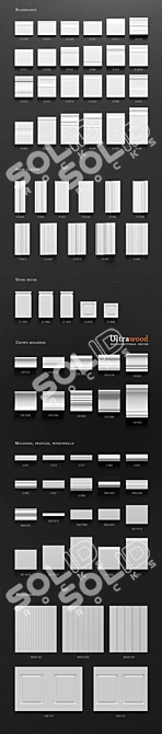 Ultimate Wood Molding Kit: 75 Elements, Perfect for Spline Paths 3D model image 2