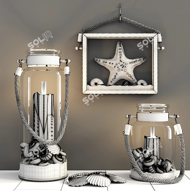 Sea Shell Candle Set 3D model image 3