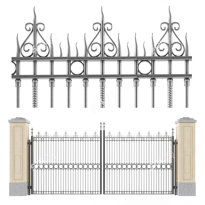 Modern Gate: 2012 Design 3D model image 1