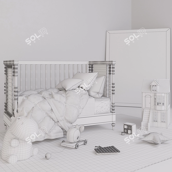 RH Calais Kids Bed: Dreamy Childroom Delight 3D model image 2