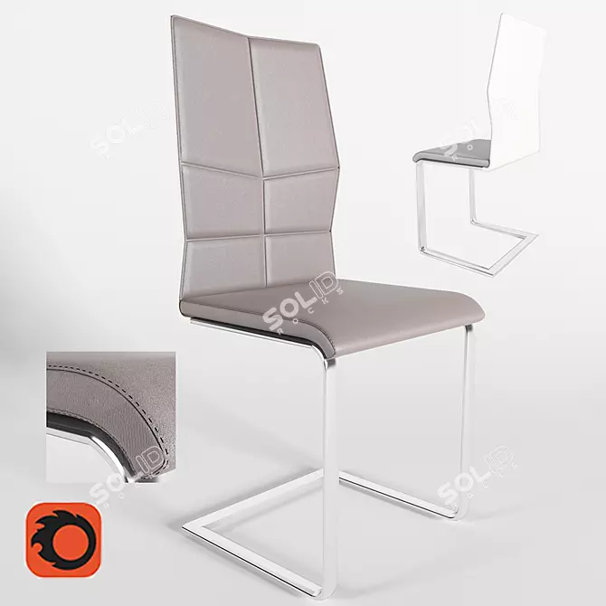 ErgoFlex Chair: 92cm H, 44cm W, 44cm D 3D model image 1