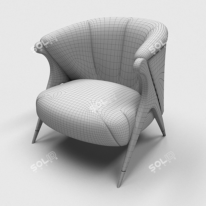Title: The Deco Accent Chair - Timeless Elegance 3D model image 2