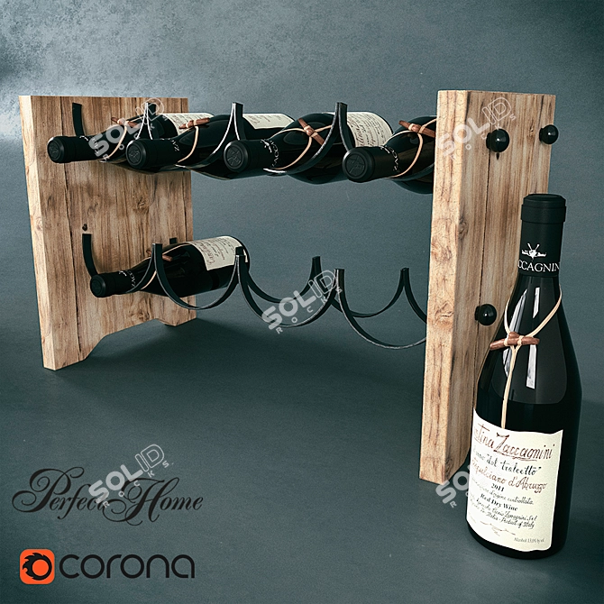 Piemonte Wine Rack: Elegant and Functional 3D model image 2