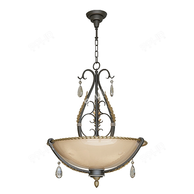 Gothic Glass Suspension Pendant 3D model image 1