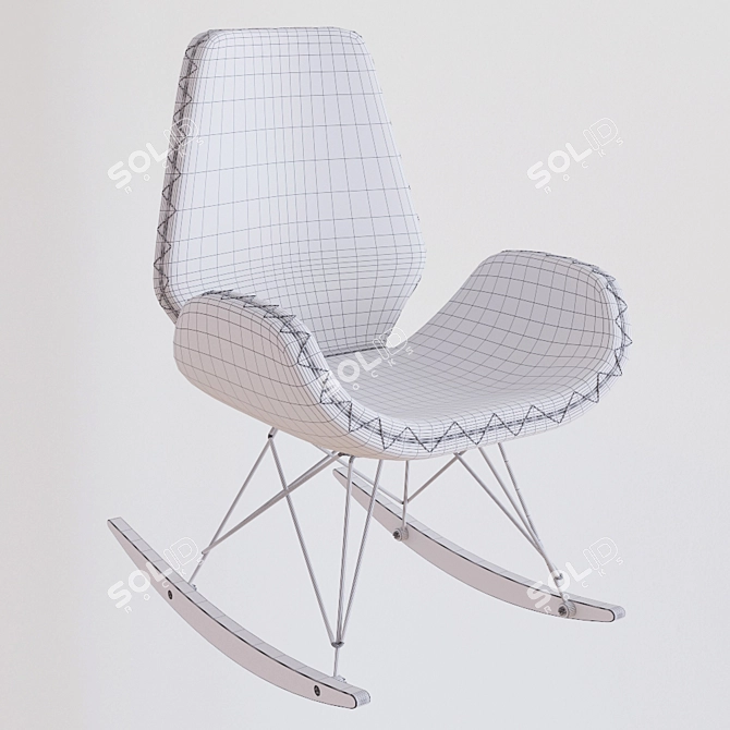 Loftdesign Armchair: Metal, Oak, and Faux Leather 3D model image 2