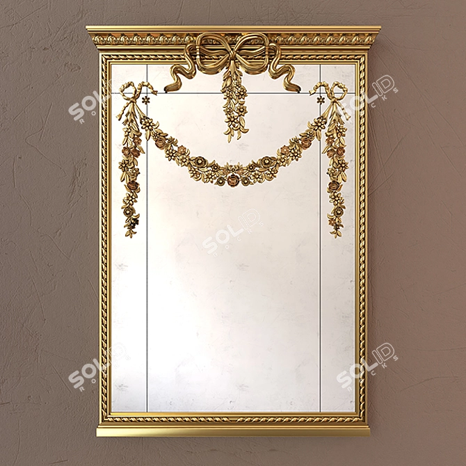 Elegant Reflection: Classical Mirror 3D model image 1