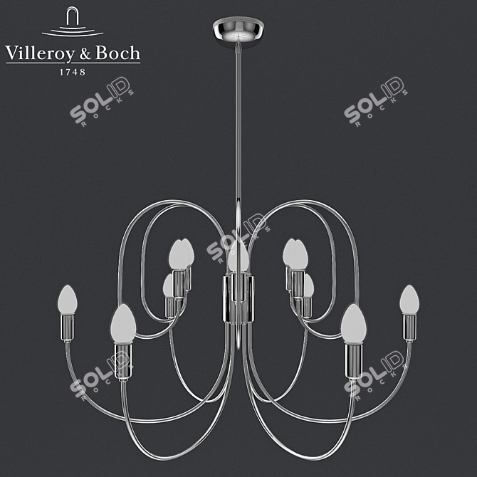 Elegant Florenz Chandelier 3D model image 1