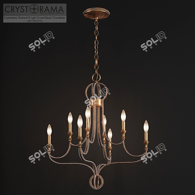 Elegant Crystal Bead Chandelier 3D model image 1