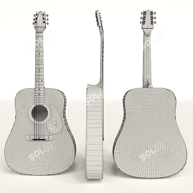 Melody Maker Acoustic Guitar 3D model image 2