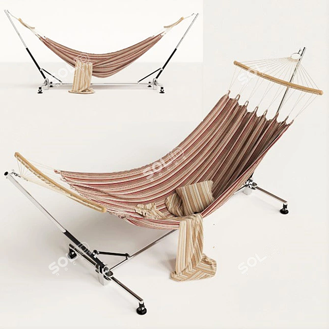 Cozy Hanging Haven Hammock 3D model image 1