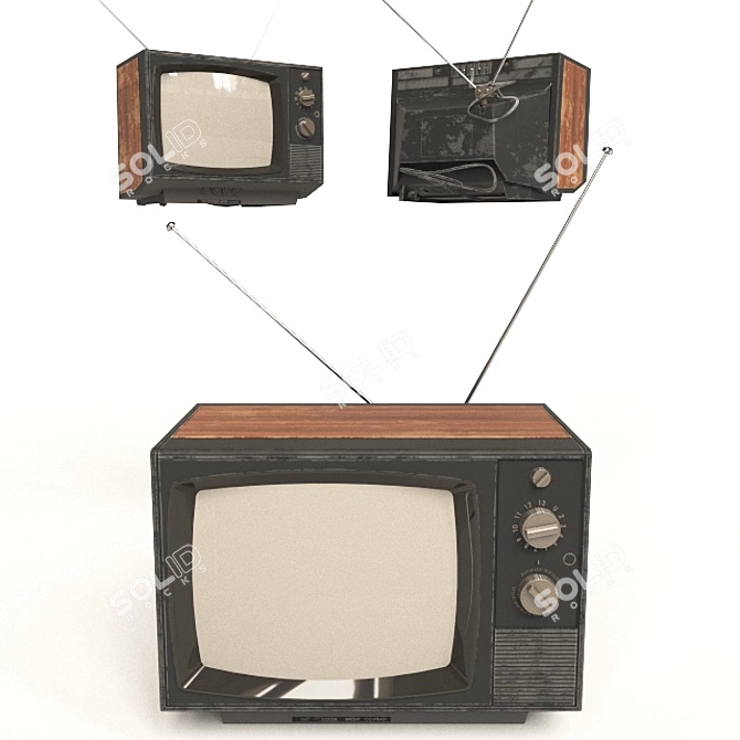 Vintage Television 3D model image 1