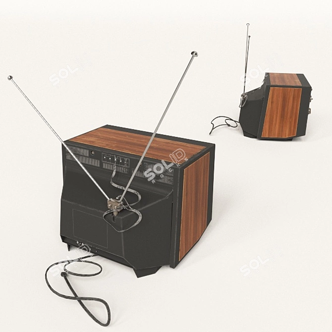 Vintage Television 3D model image 2