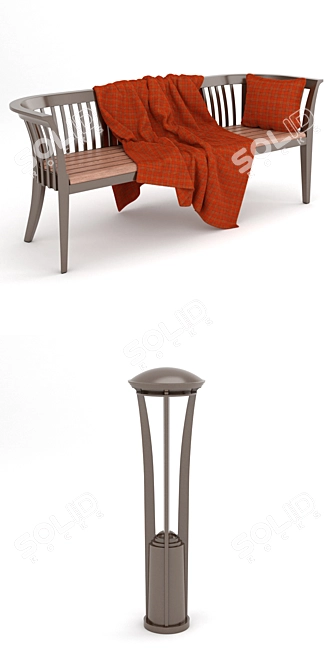 Concord Collection: Benches, Urns, Bike Racks & Lights 3D model image 2