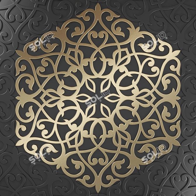 Arabic Ornamental Wall Panel 3D model image 2