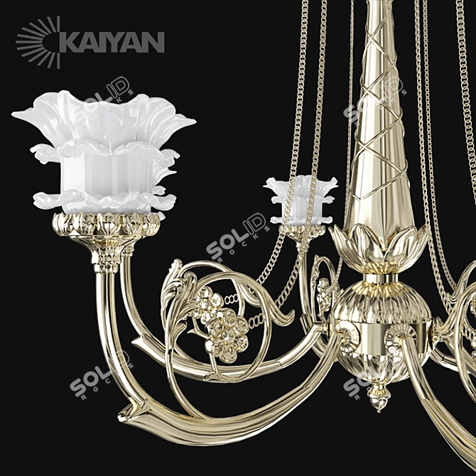 Golden Radiance Chandelier 3D model image 2