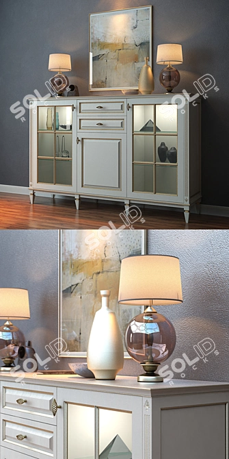 Cara Hardwood Console: Elegant and Spacious 3D model image 2