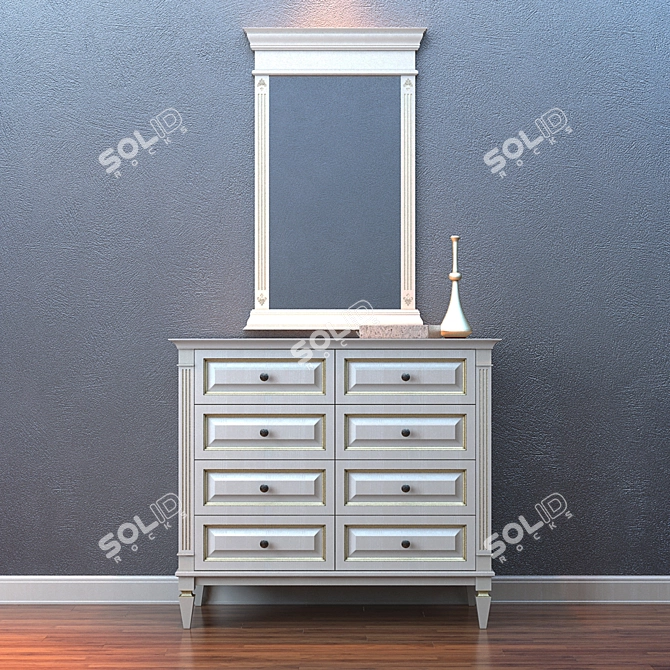 Cara Hardwood Small Console 3D model image 1