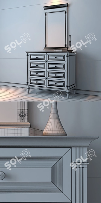 Cara Hardwood Small Console 3D model image 3