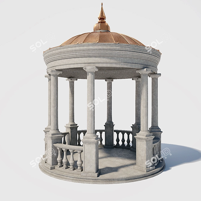 Classic Copper Roofed Rotonda 3D model image 1