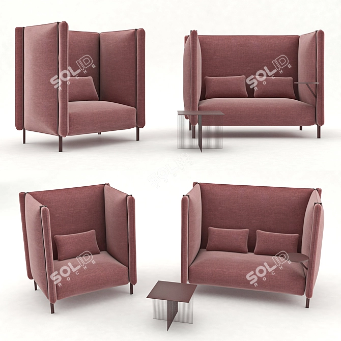 Elegant PINCH High-back Sofa: Polys: 513 242, Verts: 513 592 3D model image 1