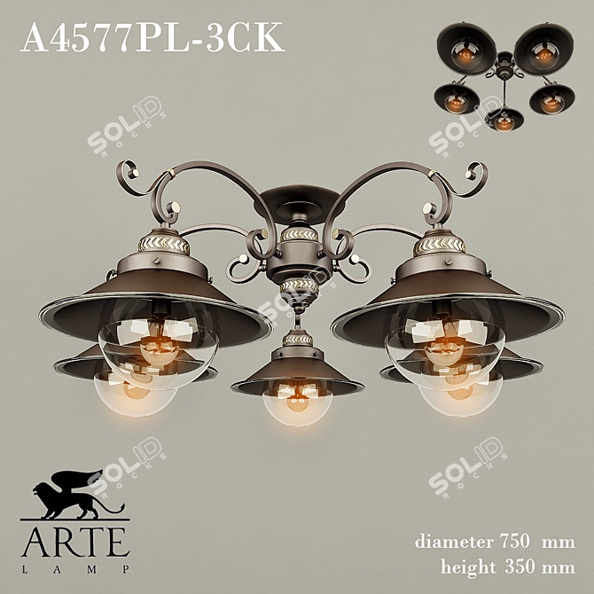  Sleek Modern Pendant Light 3D model image 1