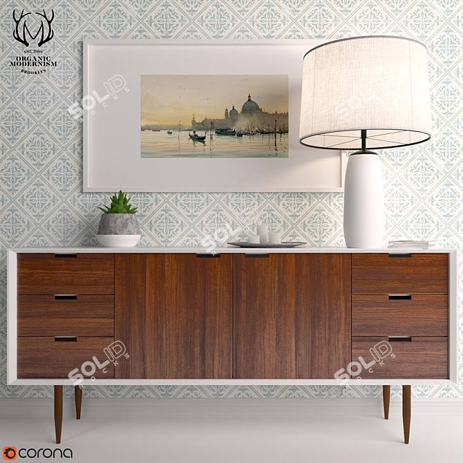 SIENA 4 Cabinet: Organic Elegance 3D model image 1