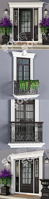 Modern Classic Windows & Doors Set 3D model image 2